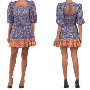 House of Harlow 1960 Natassia short balloon sleeve ruffle mini dress size small